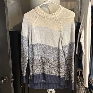 aerie Ombre Crewneck Sweater in Cream and Blue